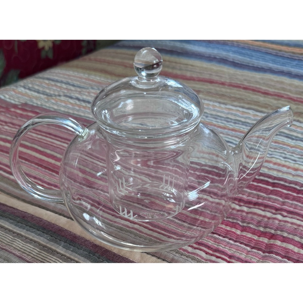 CnGlass Borosilicate Glass Teapot with Removable Glass Infuser Clear 600ml 20 oz
